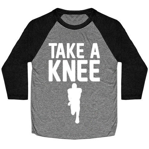Take A Knee White Print Baseball Tee