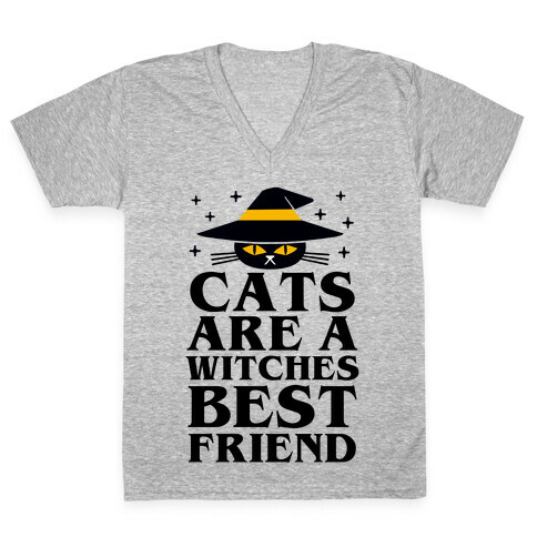 Cats are a Witches Best Friend V-Neck Tee Shirt