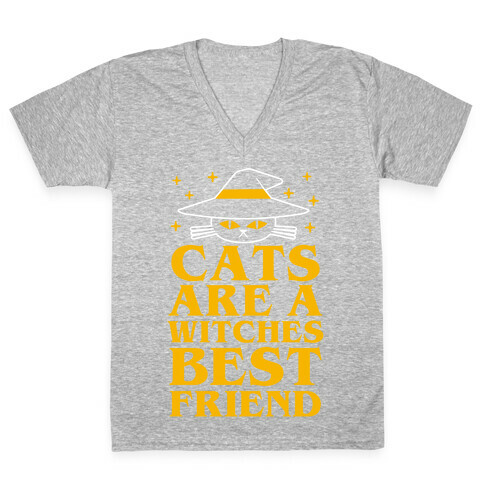 Cats are a Witches Best Friend V-Neck Tee Shirt