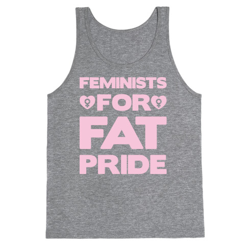 Feminists For Fat Pride White Print Tank Top