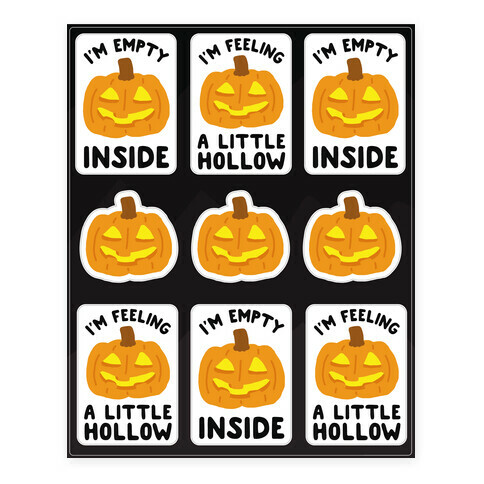 I'm Empty Inside Pumpkin Stickers Stickers and Decal Sheet