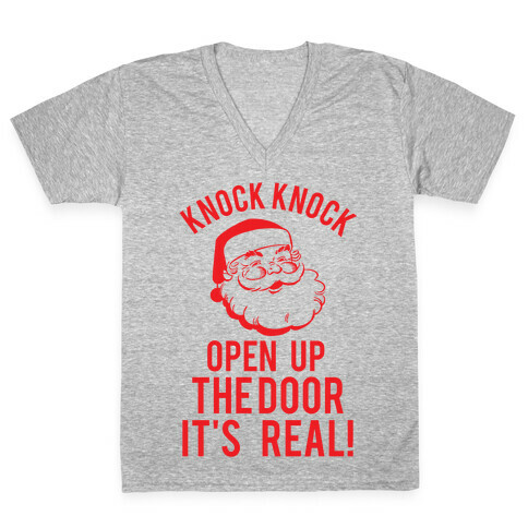 Knock Knock Santa V-Neck Tee Shirt