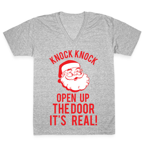 Knock Knock Santa V-Neck Tee Shirt