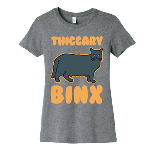 Thiccary Binx Parody White Print Womens T-Shirt