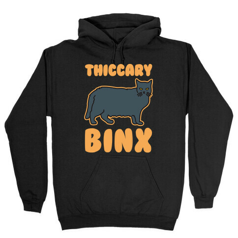 Thiccary Binx Parody White Print Hooded Sweatshirt