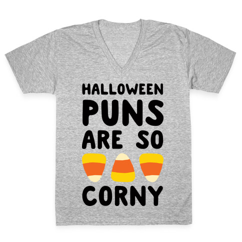 Halloween Puns Are So Corny V-Neck Tee Shirt