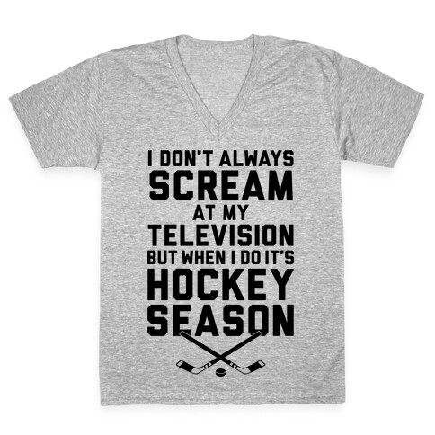 Hockey Season V-Neck Tee Shirt