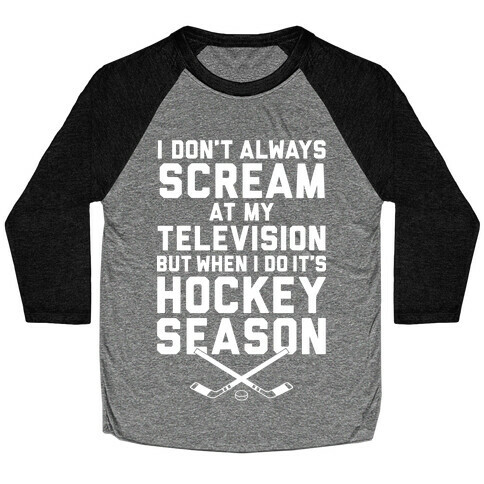 Hockey Season Baseball Tee