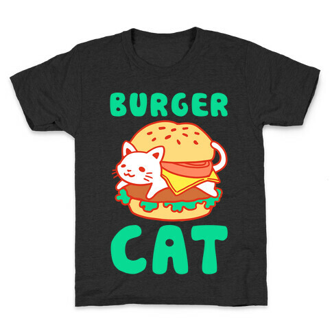 Burger Cat (Text) Kids T-Shirt