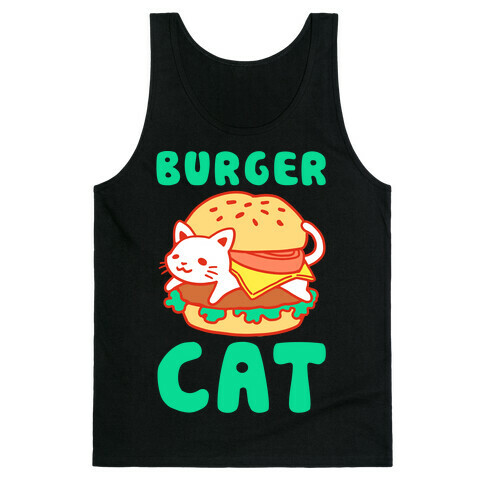 Burger Cat (Text) Tank Top