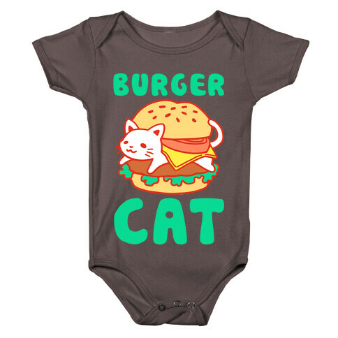 Burger Cat (Text) Baby One-Piece