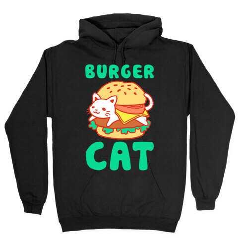 Burger Cat (Text) Hooded Sweatshirt