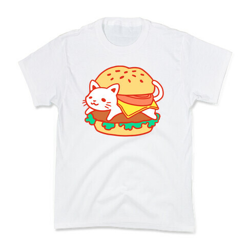 Burger Cat (No Text) Kids T-Shirt