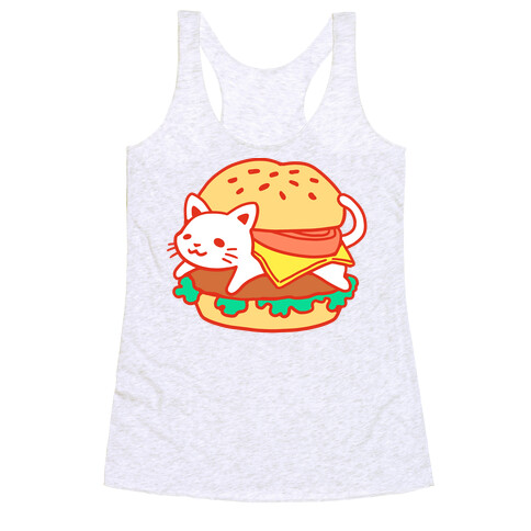 Burger Cat (No Text) Racerback Tank Top