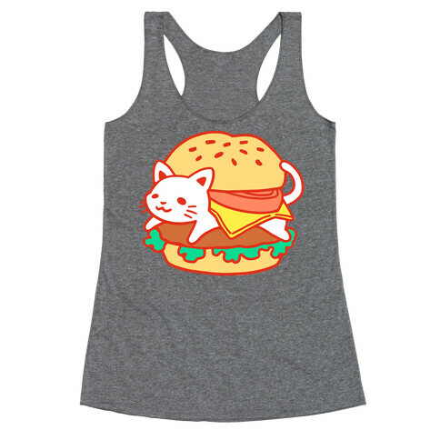 Burger Cat (No Text) Racerback Tank Top