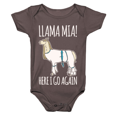 Llama Mia Parody White Print Baby One-Piece