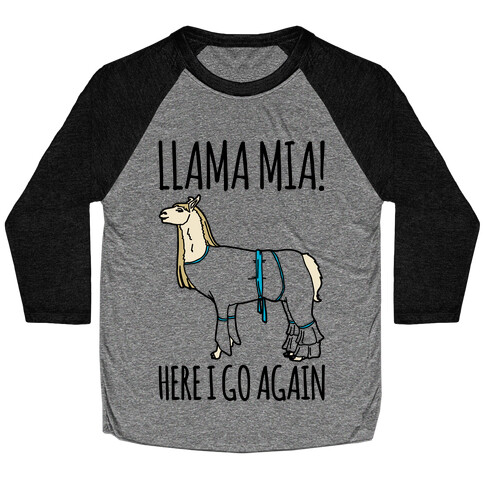 Llama Mia Parody Baseball Tee