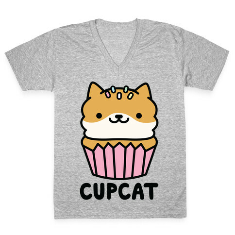 Cupcat V-Neck Tee Shirt