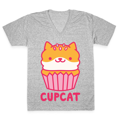 Cupcat V-Neck Tee Shirt