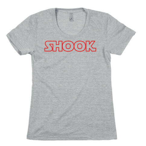 Shook Parody White Print Womens T-Shirt