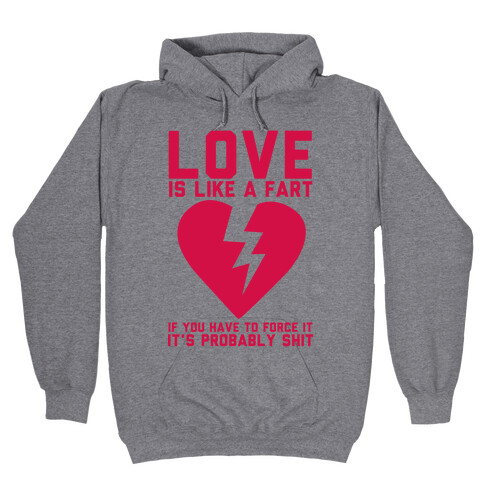 Love is Like a Fart Hooded Sweatshirt