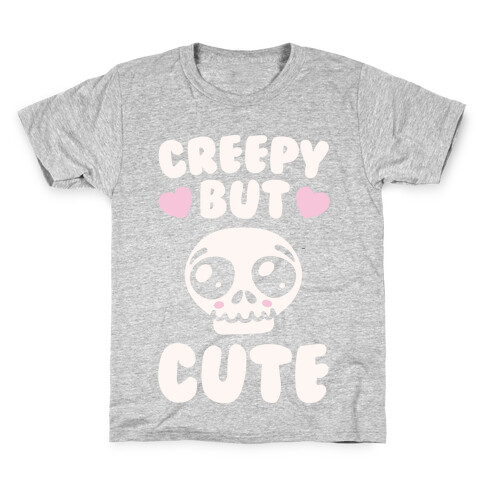 Creepy But Cute White Print Kids T-Shirt