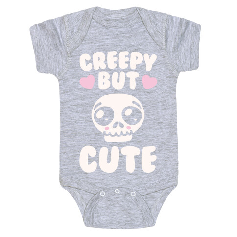 Creepy But Cute White Print Baby One-Piece