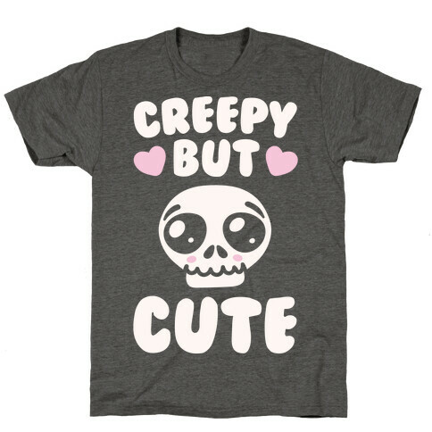 Creepy But Cute White Print T-Shirt