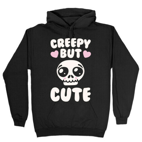 Creepy But Cute White Print Hooded Sweatshirt