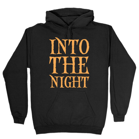 Into The Night Parody White Print Hooded Sweatshirt