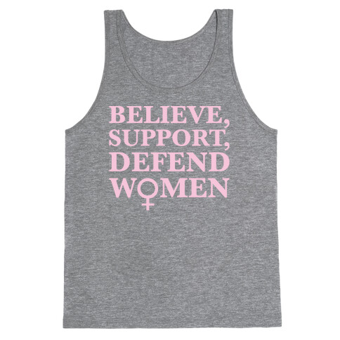 Believe Support and Defend Women White Print Tank Top