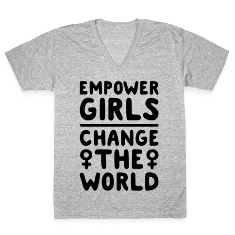 Empower Girls Change The World V-Neck Tee Shirt
