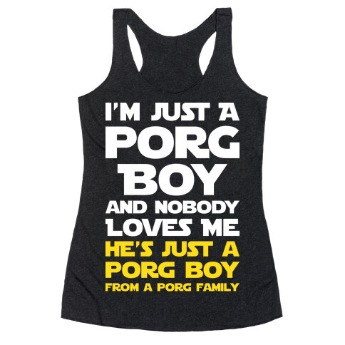 I'm Just A Porg Boy Racerback Tank Top