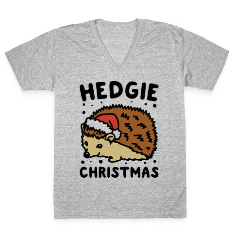 Hedgie Christmas V-Neck Tee Shirt