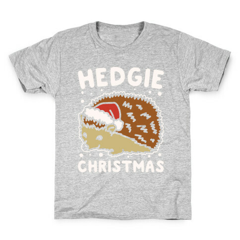 Hedgie Christmas White Print Kids T-Shirt