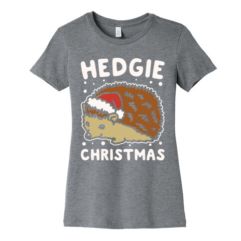 Hedgie Christmas White Print Womens T-Shirt