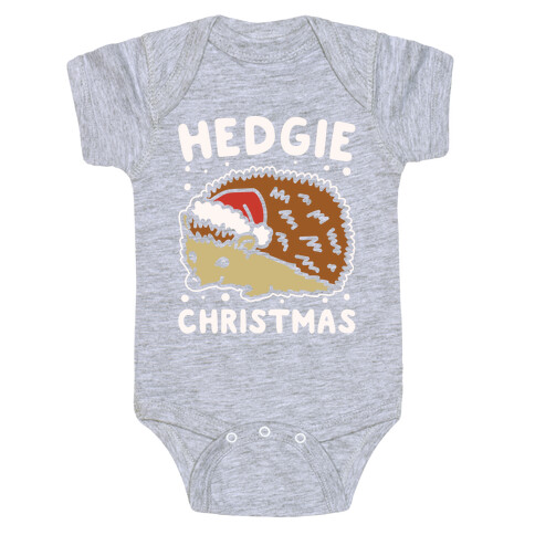 Hedgie Christmas White Print Baby One-Piece