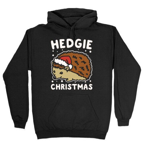 Hedgie Christmas White Print Hooded Sweatshirt