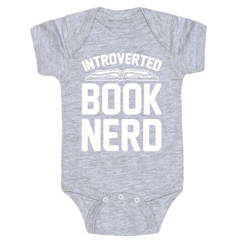 Introverted Book Nerd White Print Baby One-Piece