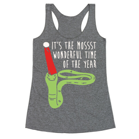 It's The Mossst Wonderful Time of The Year Parody White Print Racerback Tank Top