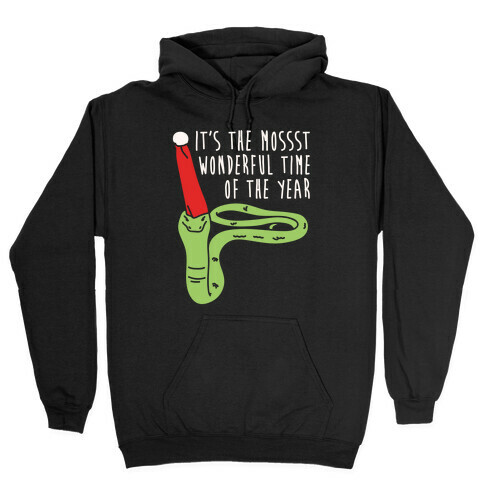 It's The Mossst Wonderful Time of The Year Parody White Print Hooded Sweatshirt