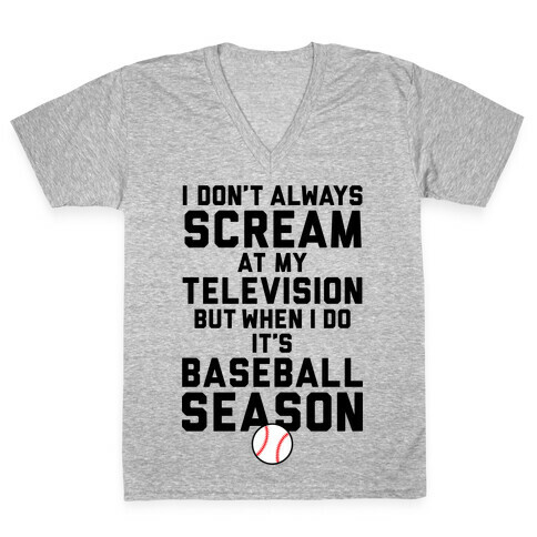 Baseball Season V-Neck Tee Shirt