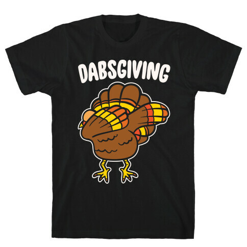 Dabsgiving Parody White Print T-Shirt