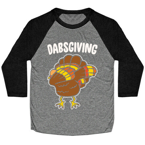 Dabsgiving Parody White Print Baseball Tee