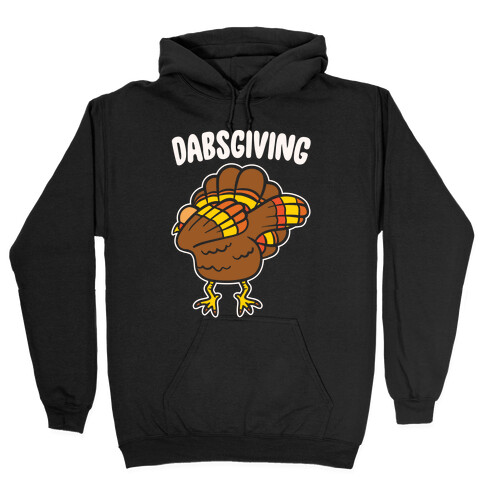 Dabsgiving Parody White Print Hooded Sweatshirt