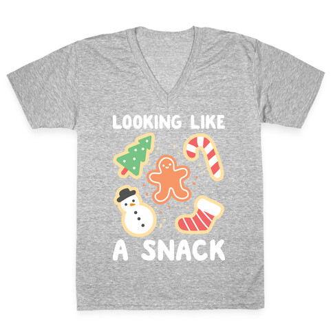 Looking Like A Snack Christmas Cookies V-Neck Tee Shirt