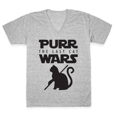 Purr Wars: The Last Cat V-Neck Tee Shirt