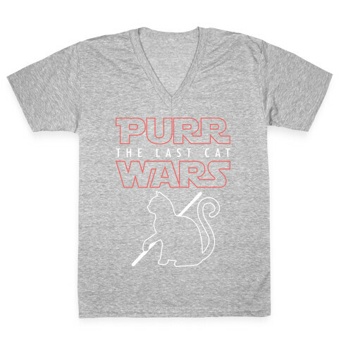 Purr Wars: The Last Cat V-Neck Tee Shirt