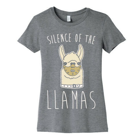 Silence of The Llamas Parody White Print Womens T-Shirt
