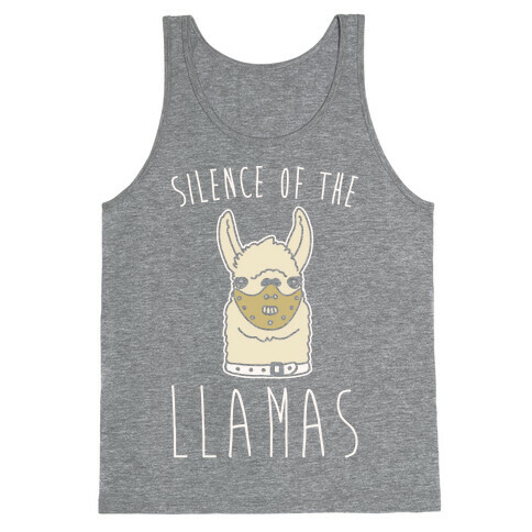 Silence of The Llamas Parody White Print Tank Top